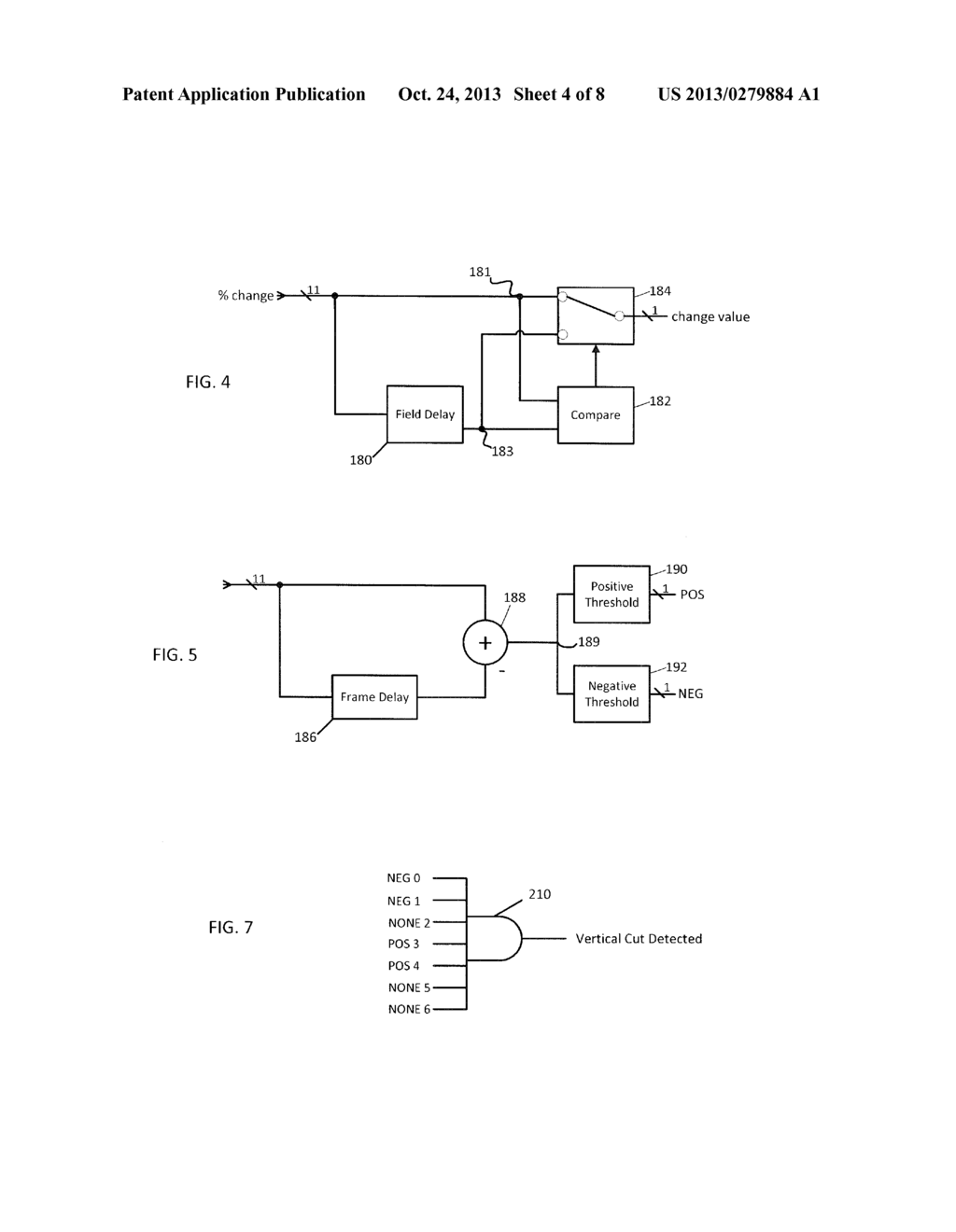 METHOD AND SYSTEM FOR DETECTING A VERTICAL CUT IN A VIDEO SIGNAL FOR THE     PURPOSE OF TIME ALTERATION - diagram, schematic, and image 05