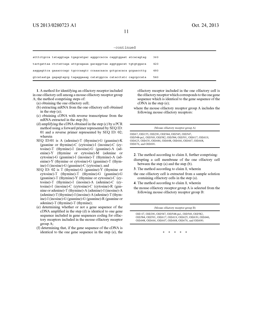 METHOD FOR IDENTIFYING OLFACTORY RECEPTOR INCLUDED IN ONE OLFACTORY CELL - diagram, schematic, and image 19