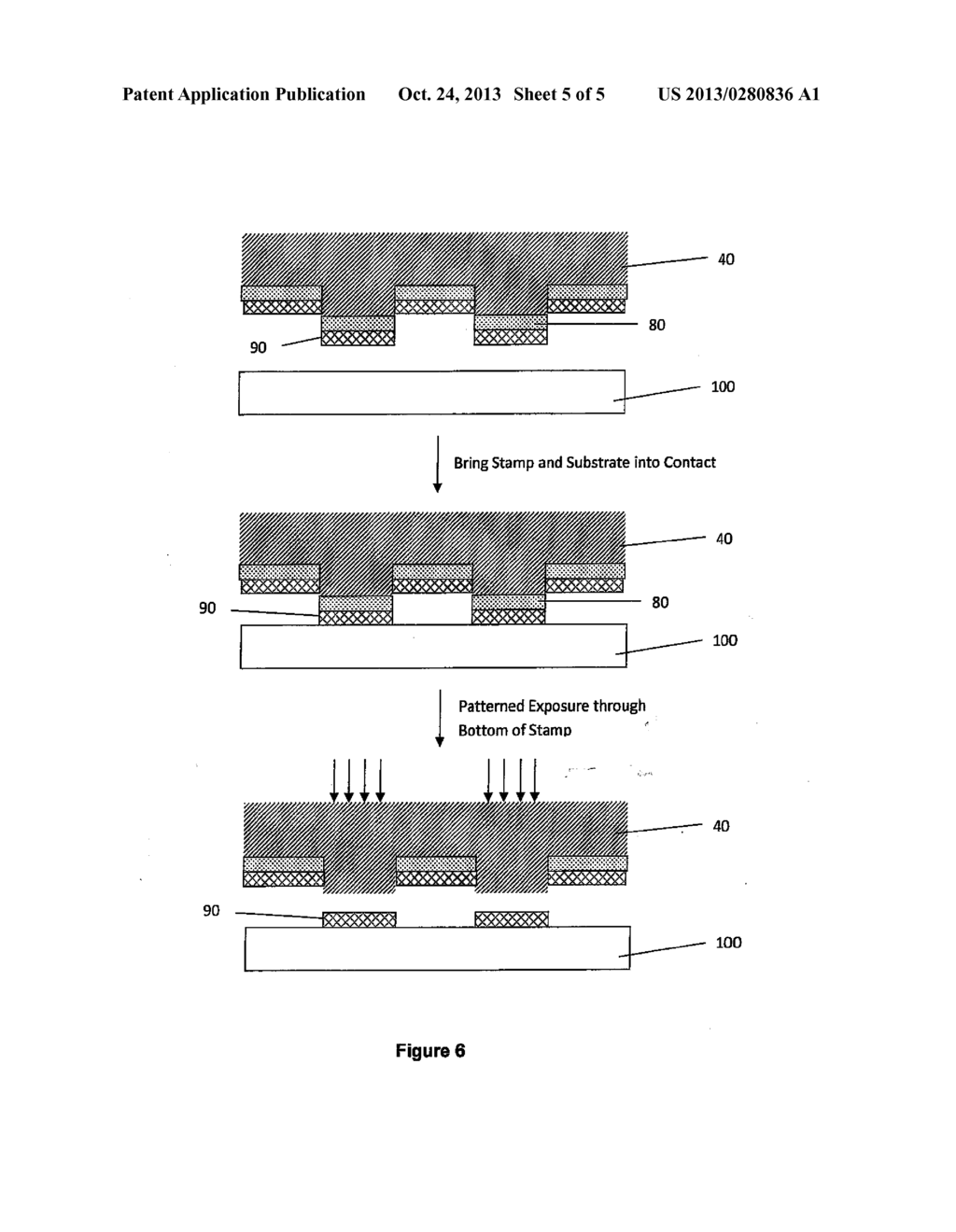 METHOD AND SYSTEM FOR PRODUCING HIGH RESOLUTION PATTERNS IN REGISTRATION     ON THE SURFACE OF A SUBSTRATE - diagram, schematic, and image 06