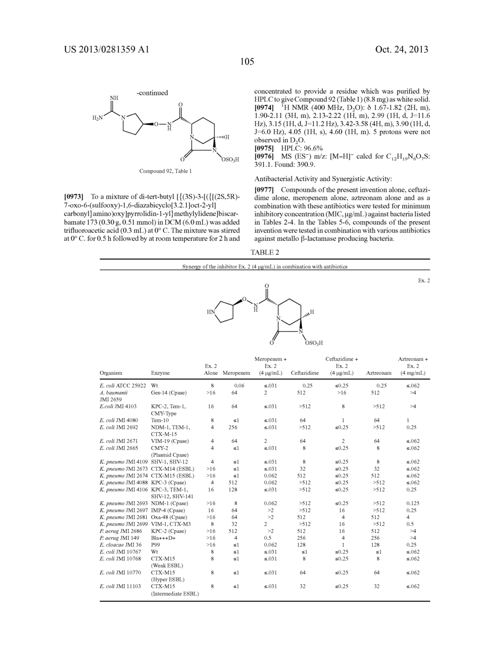 NEW BICYCLIC COMPOUNDS AND THEIR USE AS ANTIBACTERIAL AGENTS AND     BETA-LACTAMASE INHIBITORS - diagram, schematic, and image 106