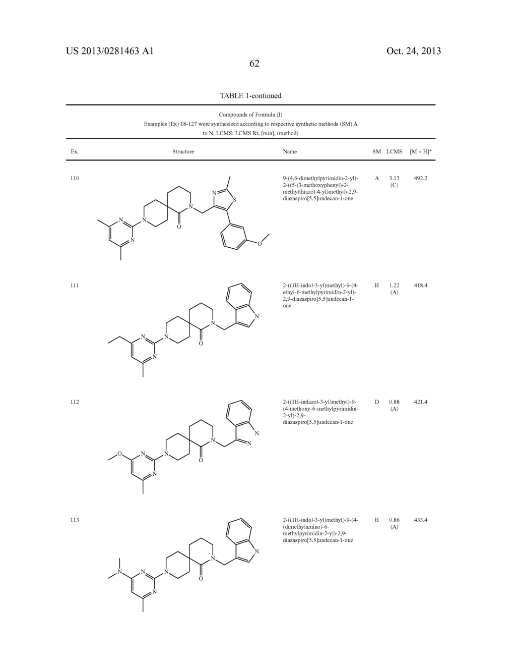 DIAZA-SPIRO[5.5]UNDECANES USEFUL AS OREXIN RECEPTOR ANTAGONISTS - diagram, schematic, and image 63