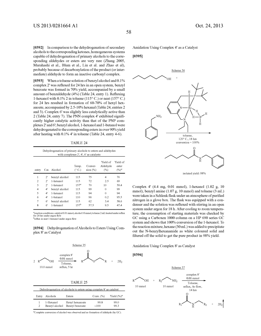 NOVEL RUTHENIUM COMPLEXES AND THEIR USES IN PROCESSES FOR FORMATION AND/OR     HYDROGENATION OF ESTERS, AMIDES AND DERIVATIVES THEREOF - diagram, schematic, and image 67