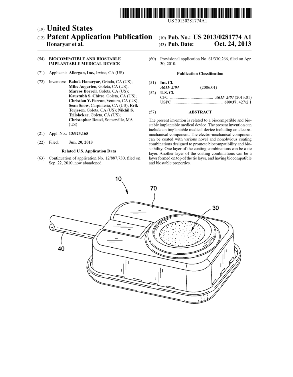 BIOCOMPATIBLE AND BIOSTABLE IMPLANTABLE MEDICAL DEVICE - diagram, schematic, and image 01