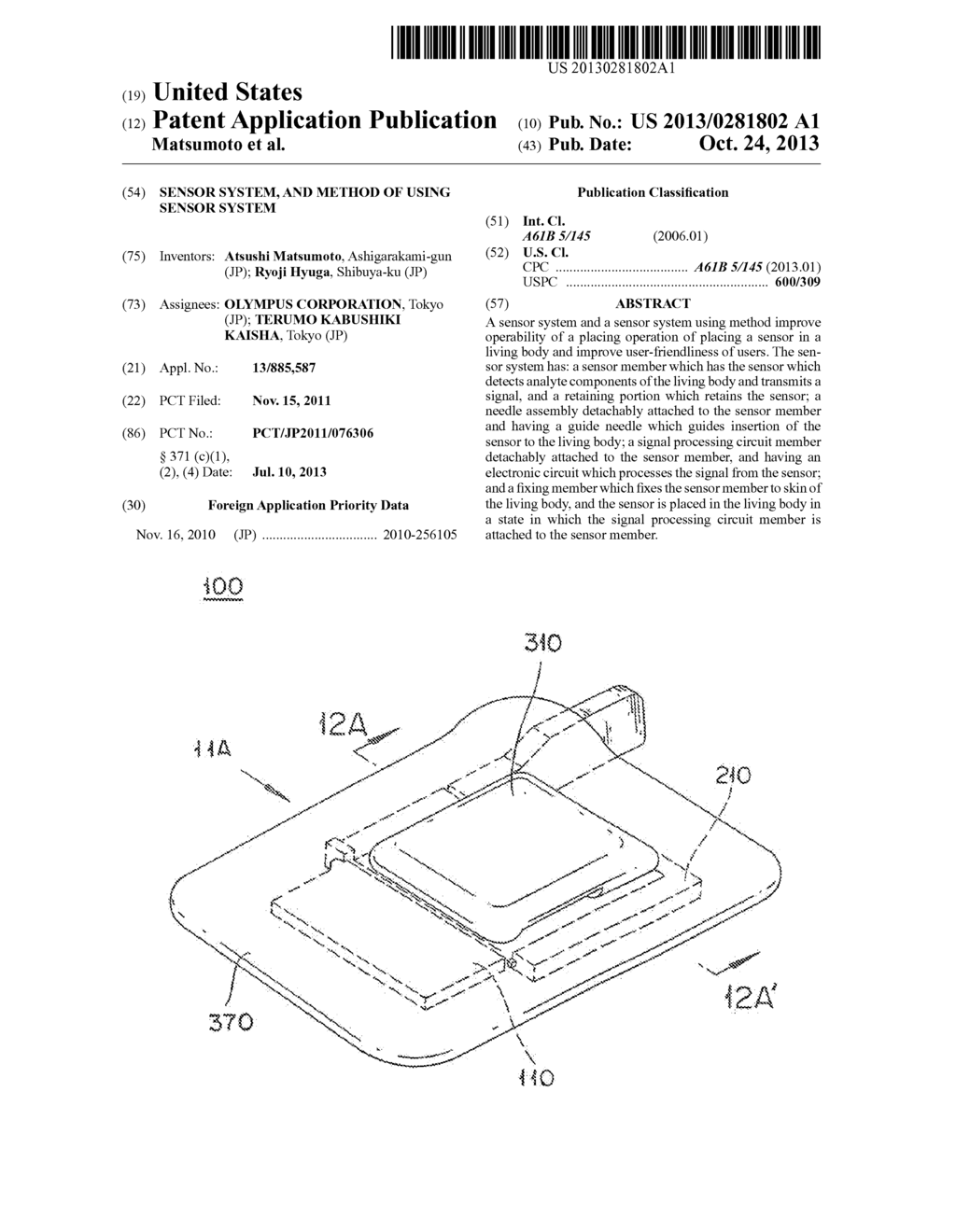 SENSOR SYSTEM, AND METHOD OF USING SENSOR SYSTEM - diagram, schematic, and image 01