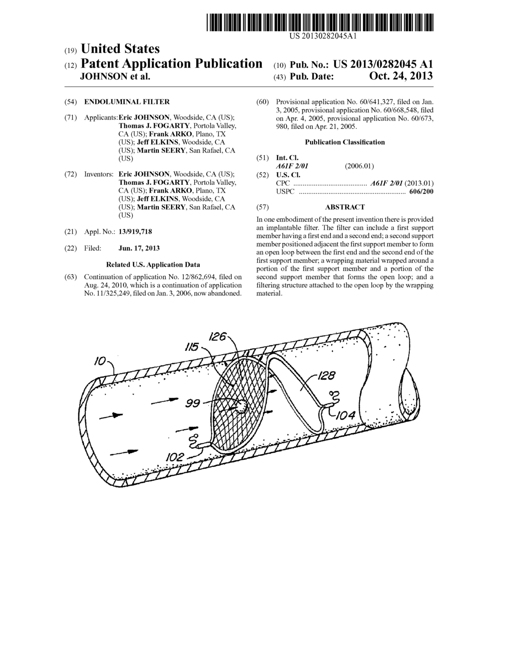 ENDOLUMINAL FILTER - diagram, schematic, and image 01