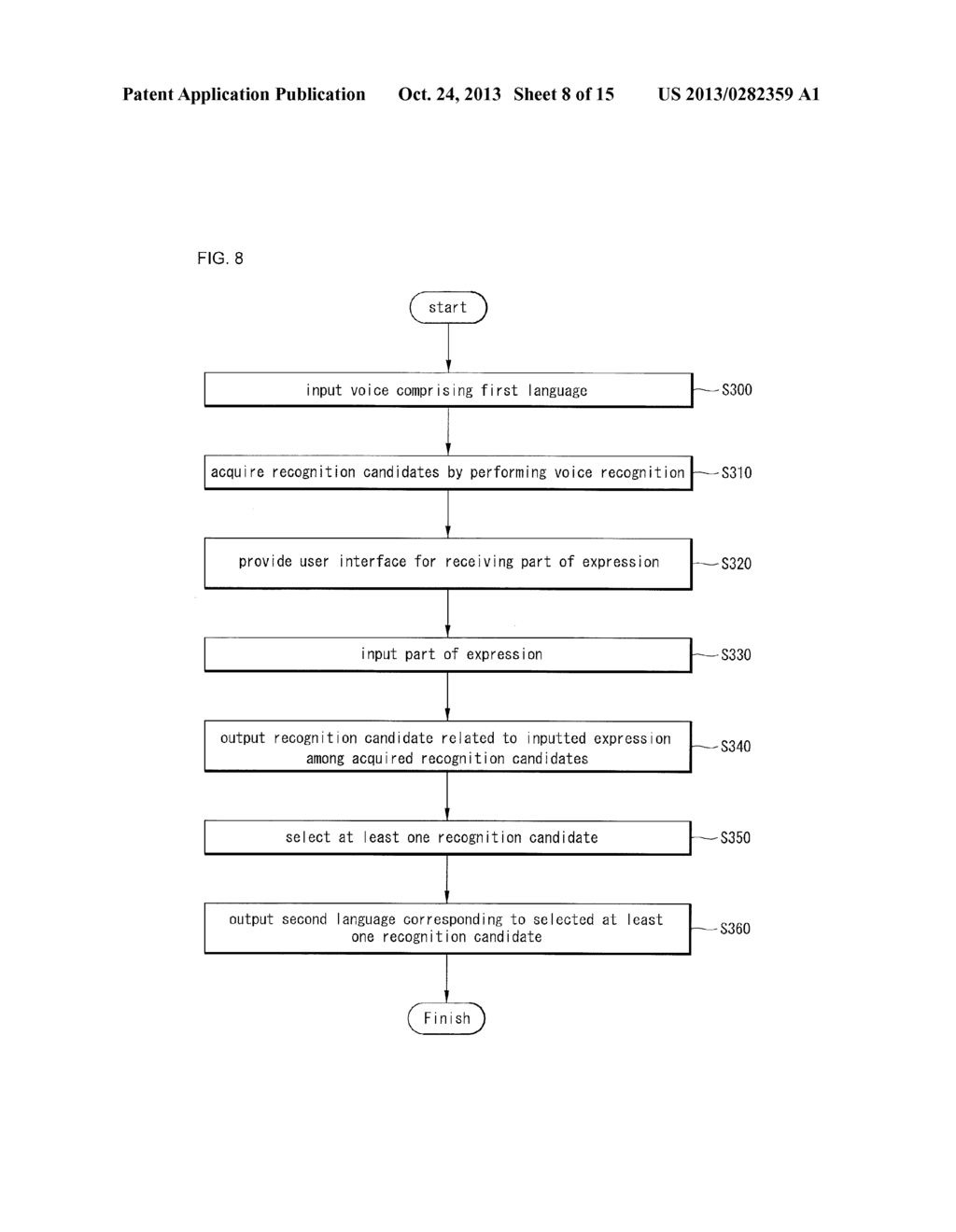 METHOD AND APPARATUS OF TRANSLATING LANGUAGE USING VOICE RECOGNITION - diagram, schematic, and image 09