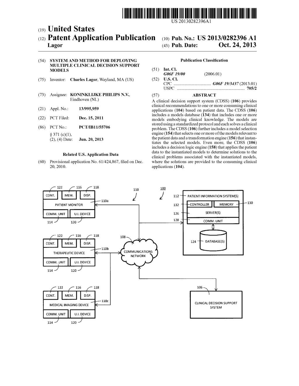 SYSTEM AND METHOD FOR DEPLOYING MULTIPLE CLINICAL DECISION SUPPORT MODELS - diagram, schematic, and image 01