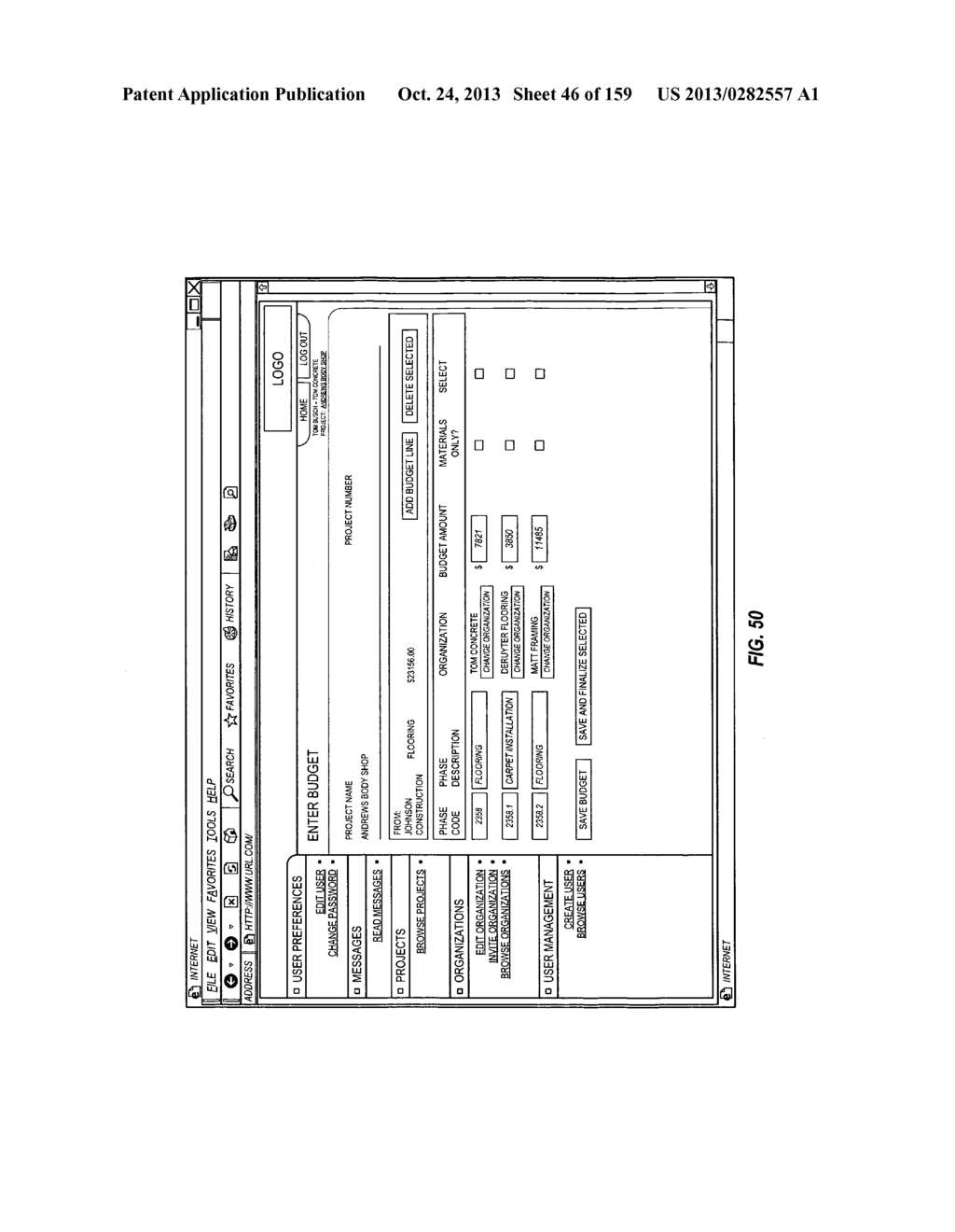 METHOD OF AND SYSTEM FOR EVALUATING FINANCIAL RISK ASSOCIATED WITH A     CONSTRUCTION PROJECT - diagram, schematic, and image 47