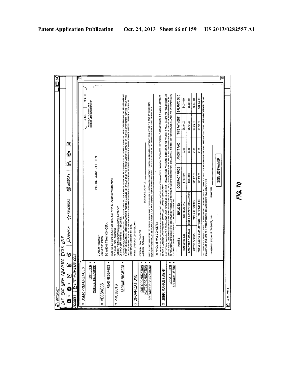 METHOD OF AND SYSTEM FOR EVALUATING FINANCIAL RISK ASSOCIATED WITH A     CONSTRUCTION PROJECT - diagram, schematic, and image 67