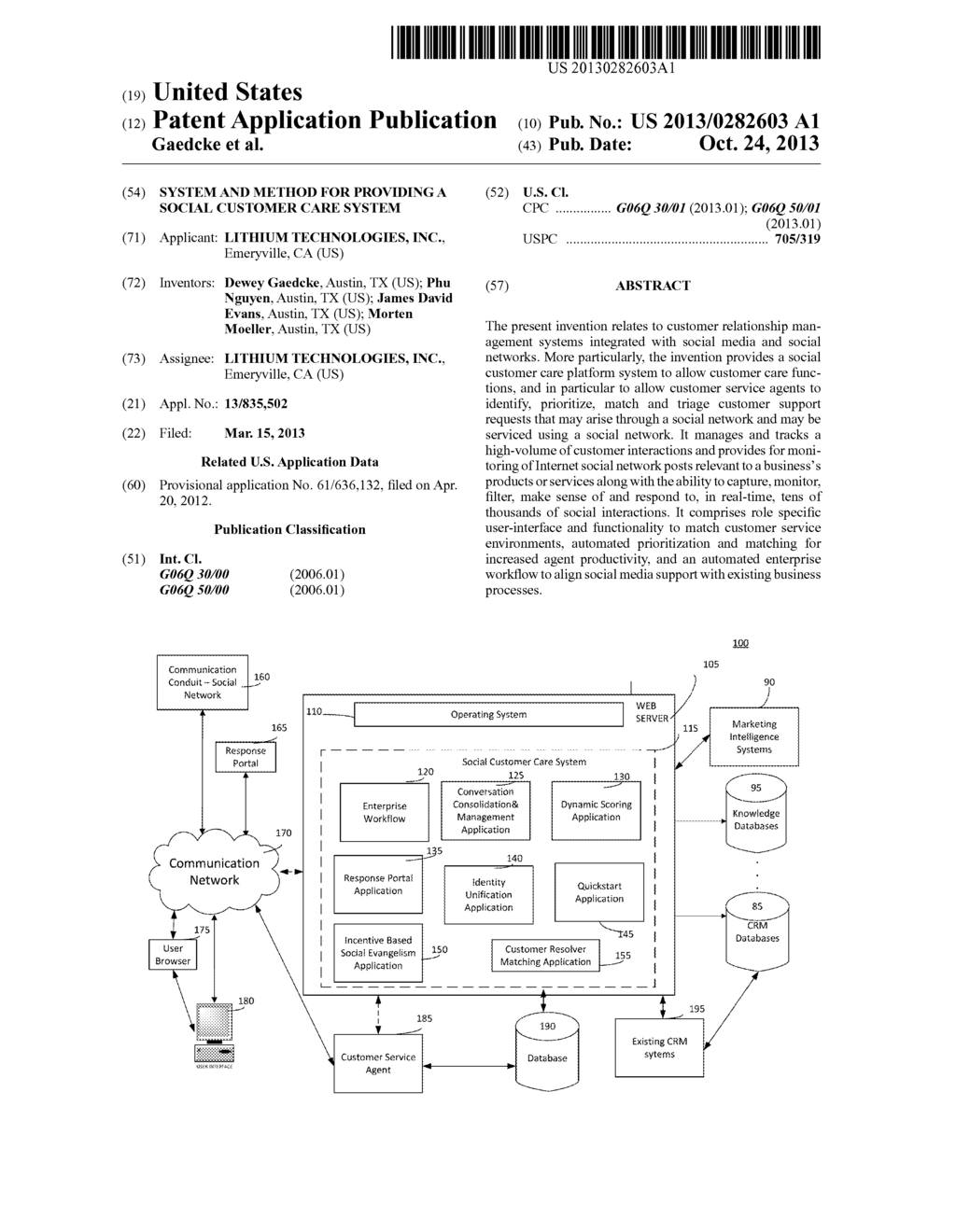 SYSTEM AND METHOD FOR PROVIDING A SOCIAL CUSTOMER CARE SYSTEM - diagram, schematic, and image 01