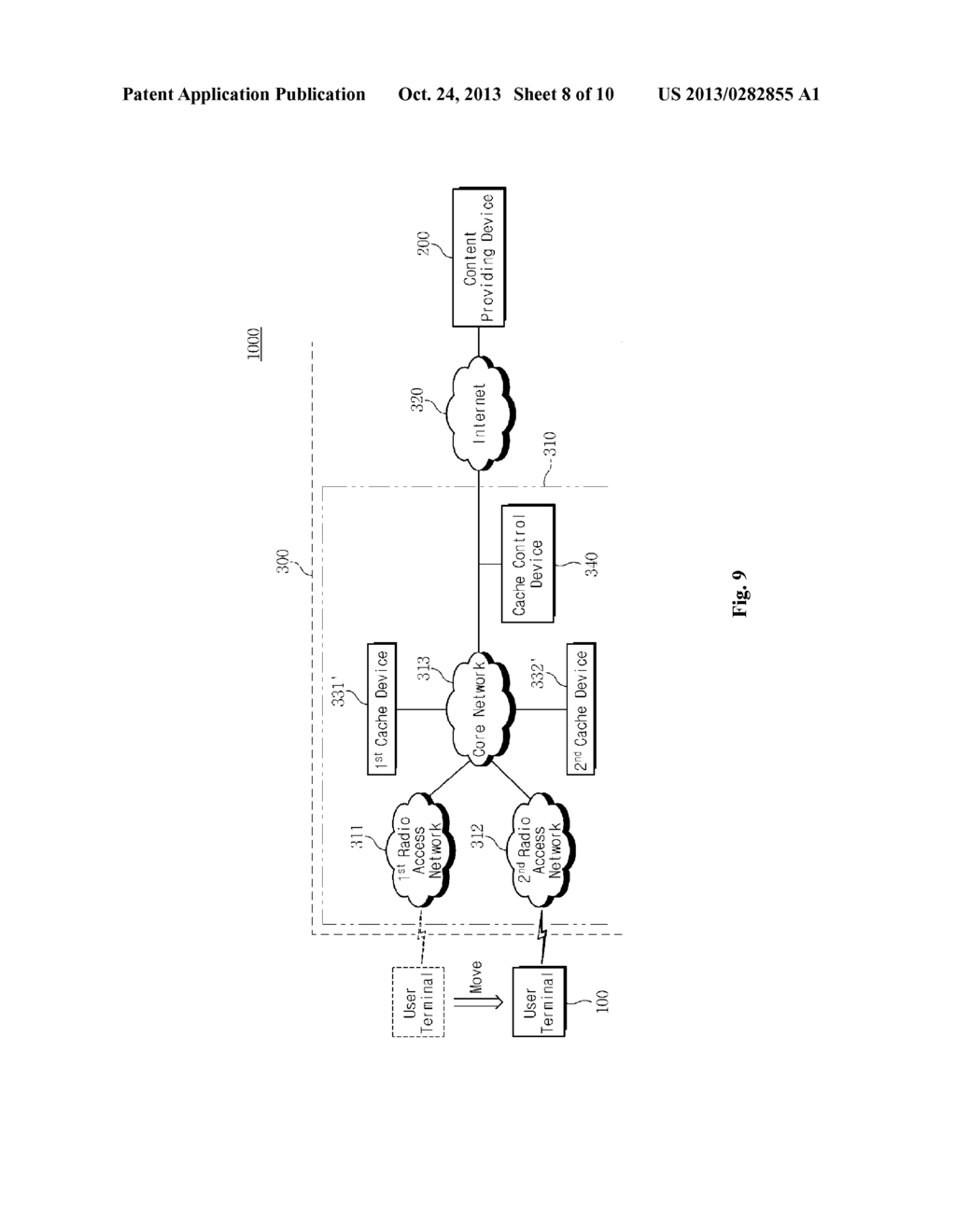 CACHE DEVICE, CACHE CONTROL DEVICE, AND METHODS FOR DETECTING HANDOVER - diagram, schematic, and image 09