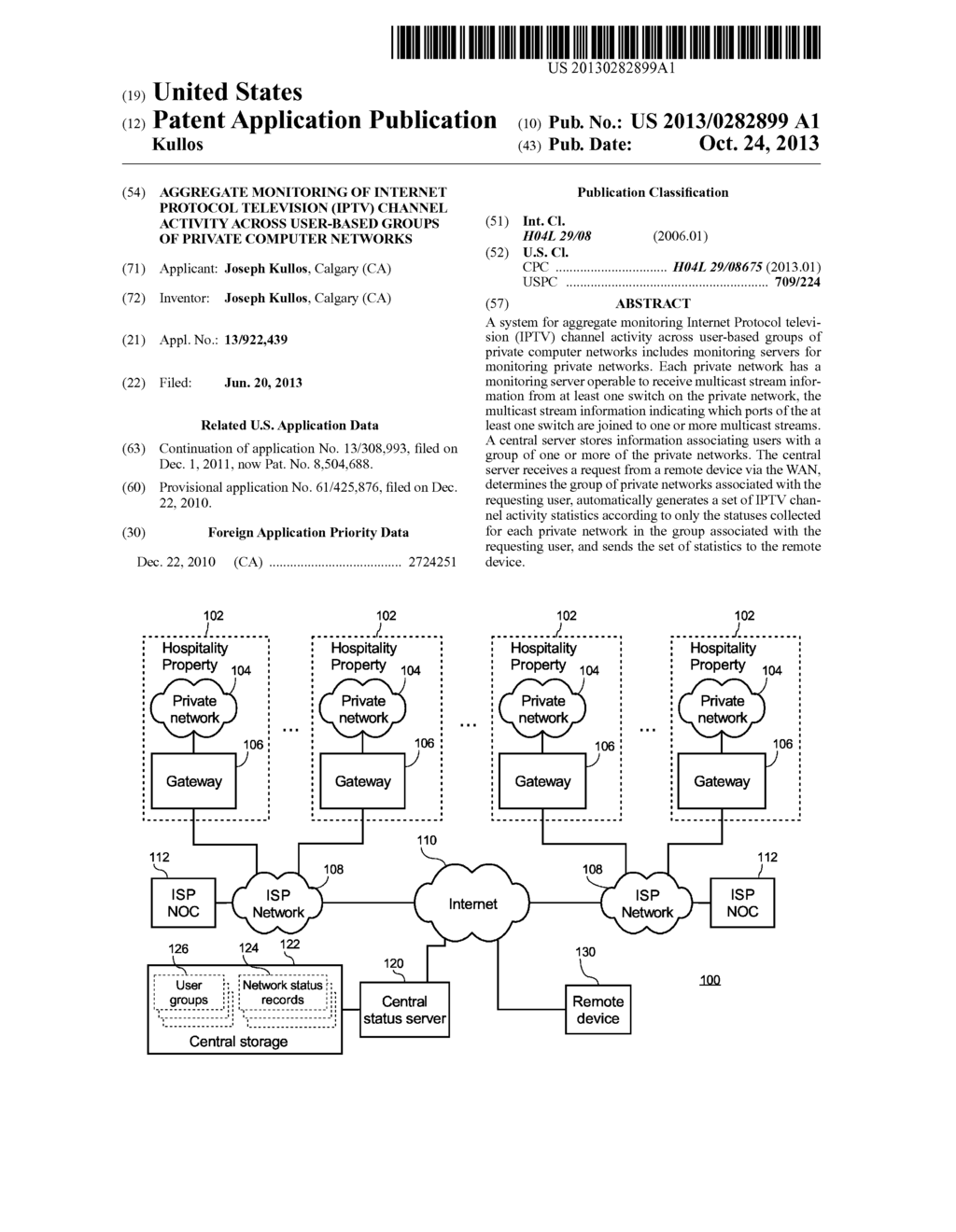 AGGREGATE MONITORING OF INTERNET PROTOCOL TELEVISION (IPTV) CHANNEL     ACTIVITY ACROSS USER-BASED GROUPS OF PRIVATE COMPUTER NETWORKS - diagram, schematic, and image 01