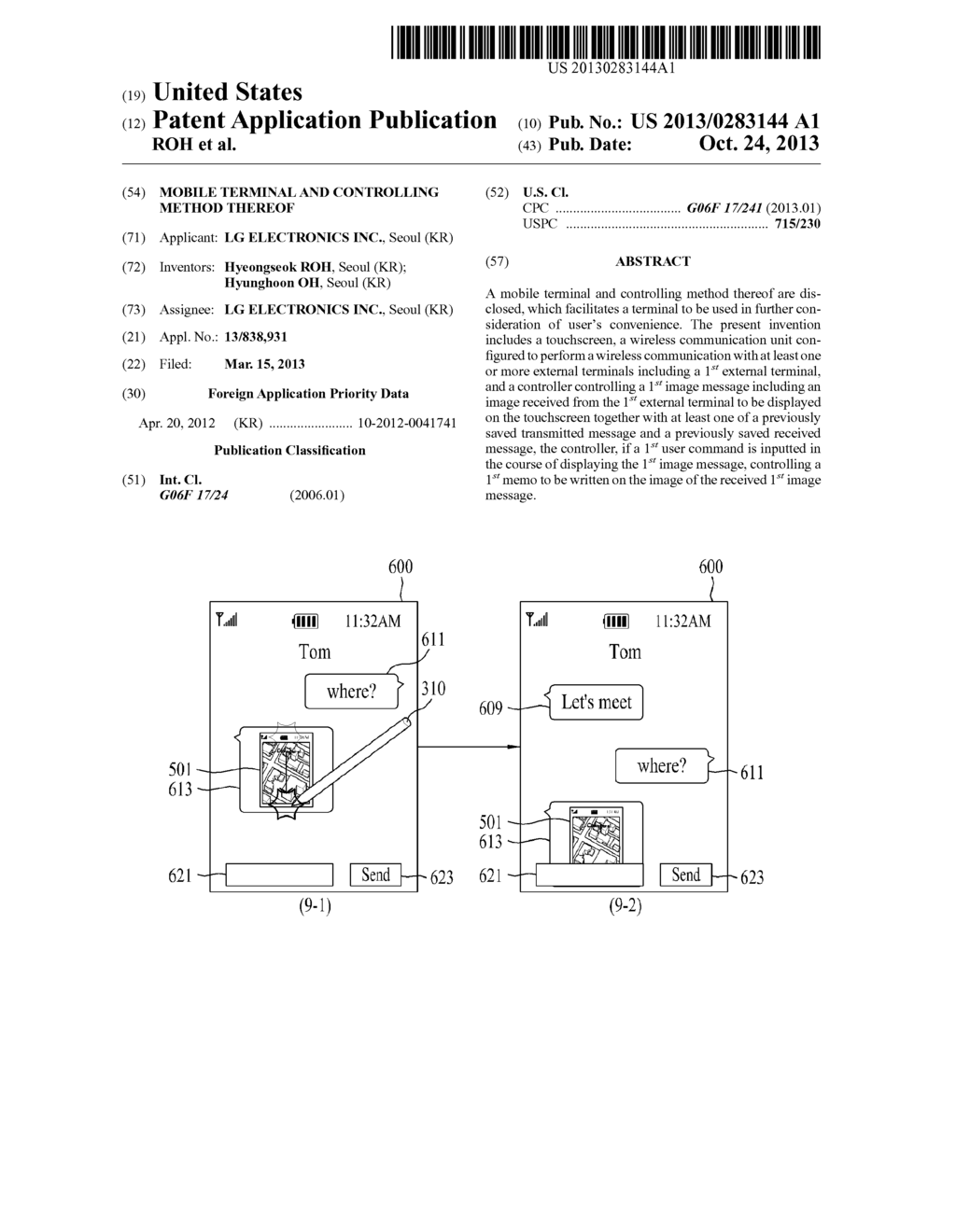 MOBILE TERMINAL AND CONTROLLING METHOD THEREOF - diagram, schematic, and image 01