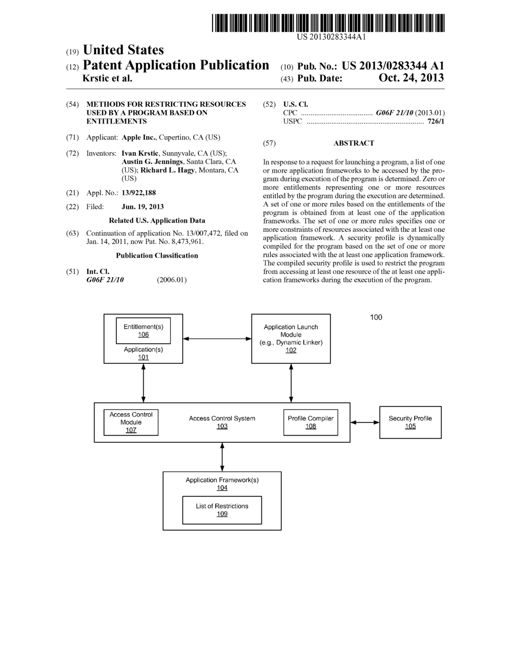 METHODS FOR RESTRICTING RESOURCES USED BY A PROGRAM BASED ON ENTITLEMENTS - diagram, schematic, and image 01