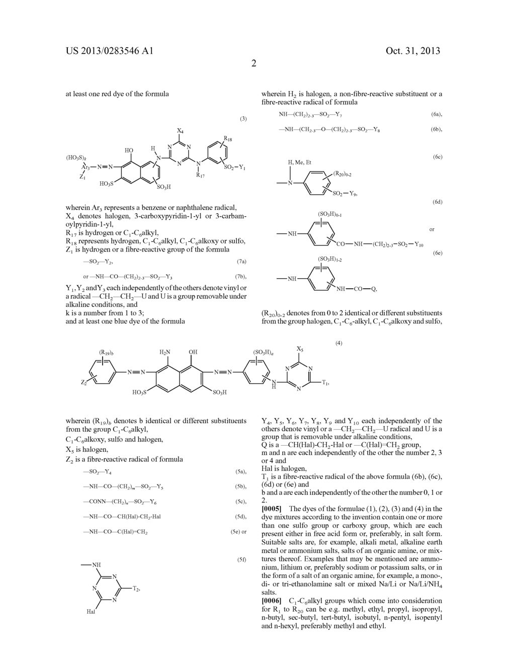 Mixtures of Fibre-Reactive Dyes and Their Use in a Method for Trichromatic     Dyeing or Printing - diagram, schematic, and image 03