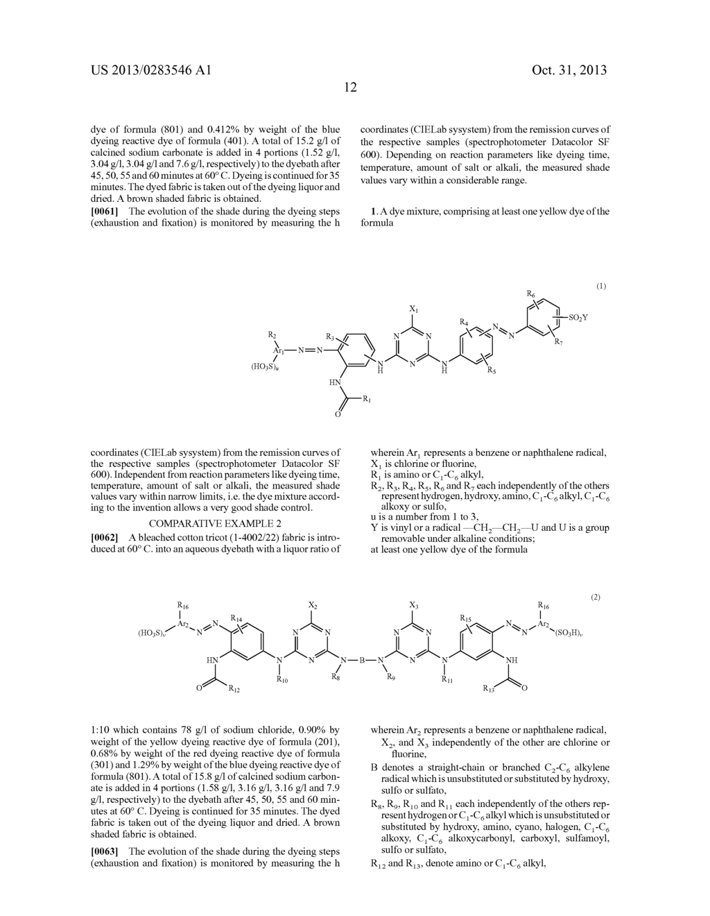 Mixtures of Fibre-Reactive Dyes and Their Use in a Method for Trichromatic     Dyeing or Printing - diagram, schematic, and image 13