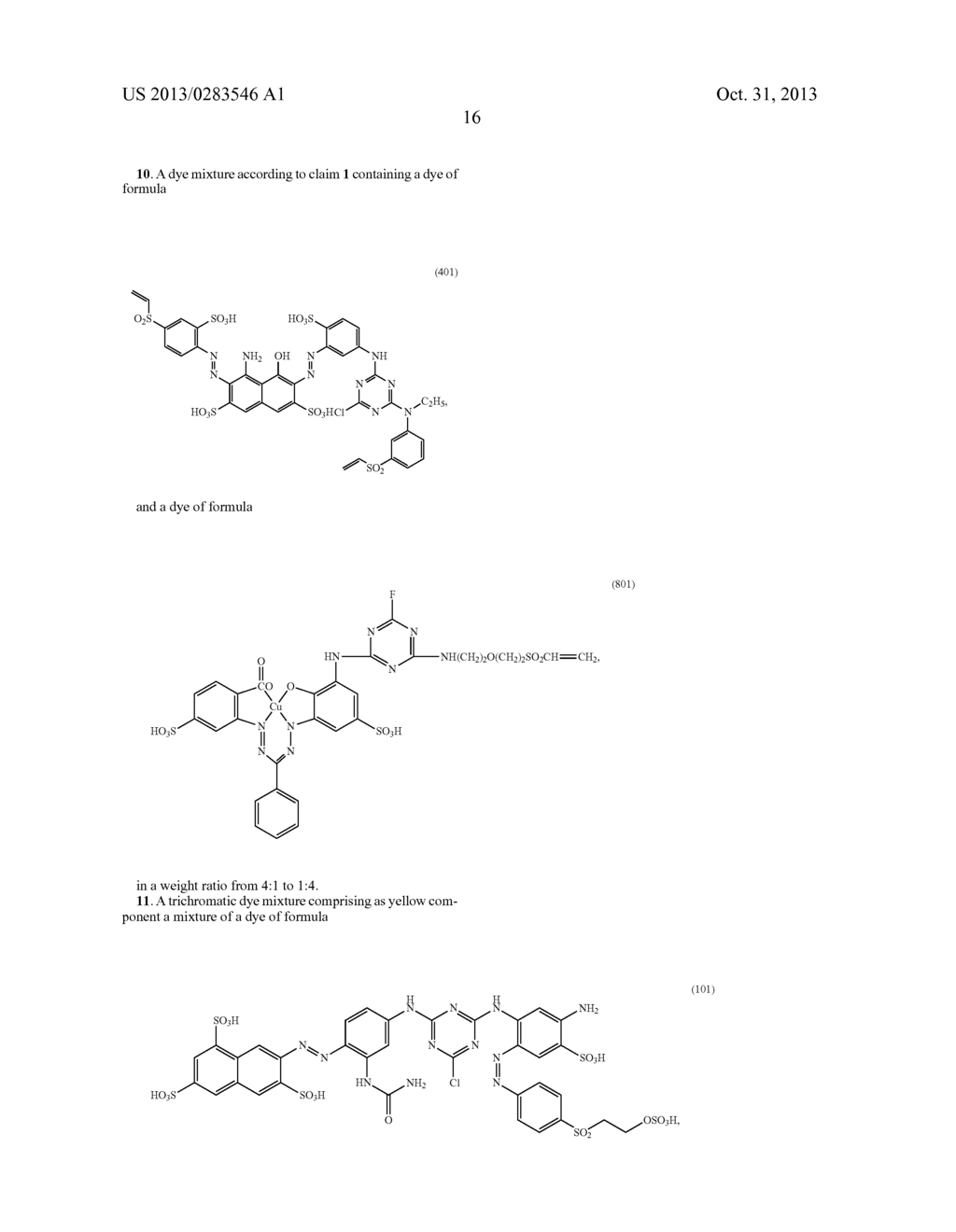 Mixtures of Fibre-Reactive Dyes and Their Use in a Method for Trichromatic     Dyeing or Printing - diagram, schematic, and image 17