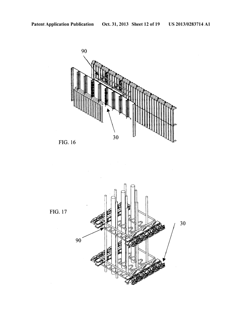 MODULAR CONSTRUCTION SYSTEM FOR REINFORCING FOUNDATION, PILLARS, ISOLATED     FOOTINGS AND ANTI- SEISMIC SEPARATORS, INTENDED FOR VARIABLE-GEOMETRY     HEAT-INSULATION FORMWORK - diagram, schematic, and image 13