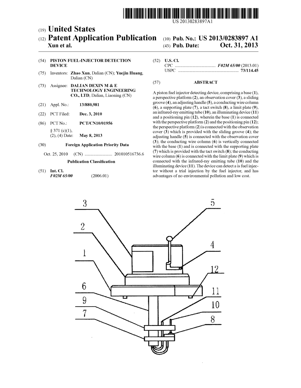 PISTON FUEL-INJECTOR DETECTION DEVICE - diagram, schematic, and image 01