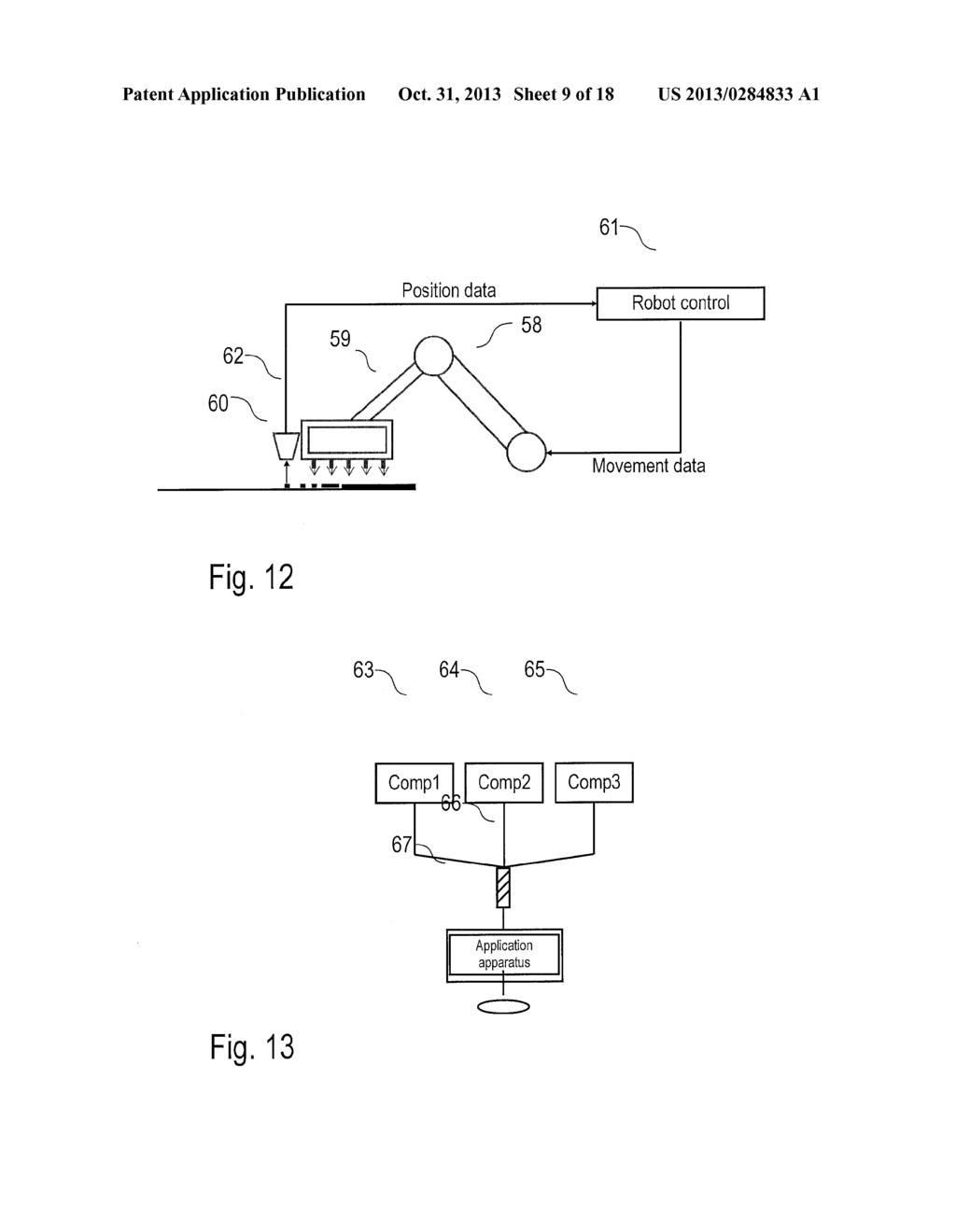 COATING DEVICE COMPRISING A JET OF COATING MEDIUM WHICH IS BROKEN DOWN     INTO DROPS - diagram, schematic, and image 10