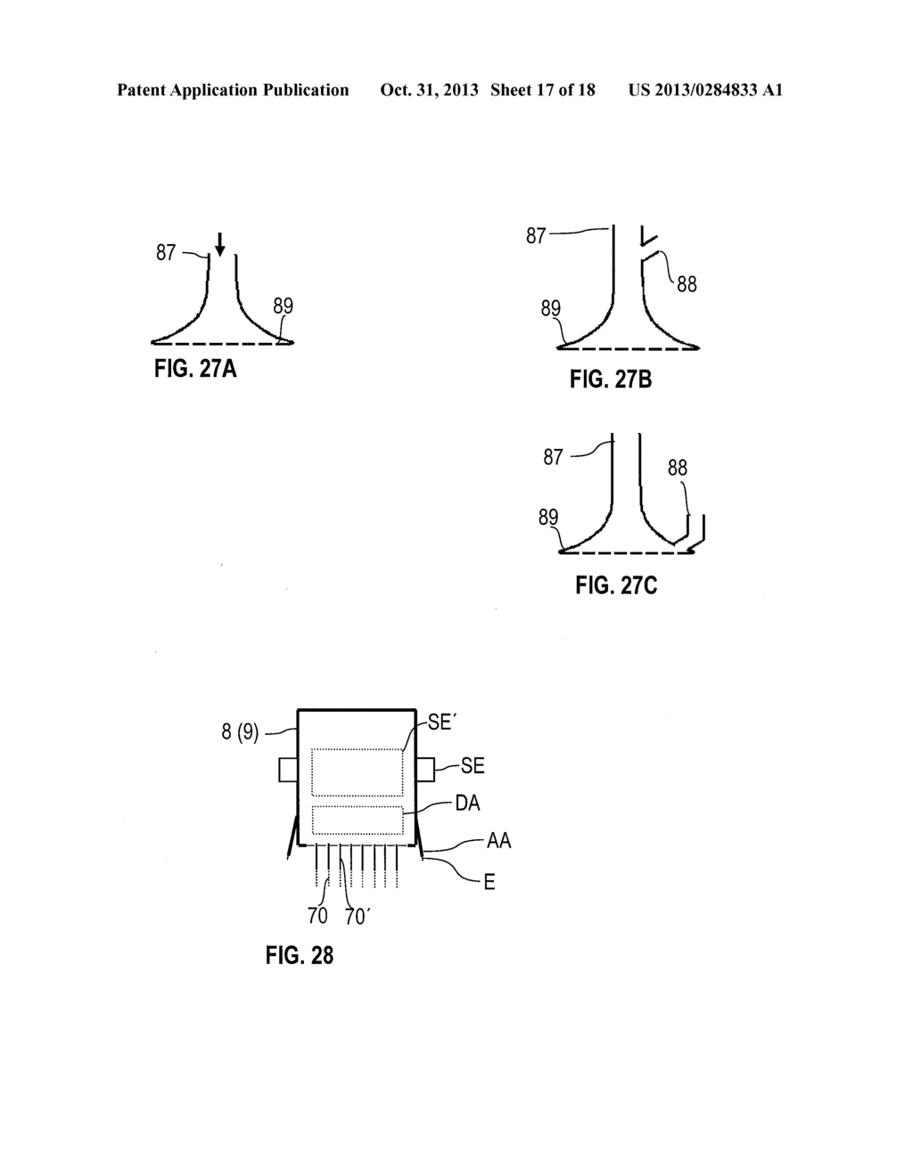 COATING DEVICE COMPRISING A JET OF COATING MEDIUM WHICH IS BROKEN DOWN     INTO DROPS - diagram, schematic, and image 18