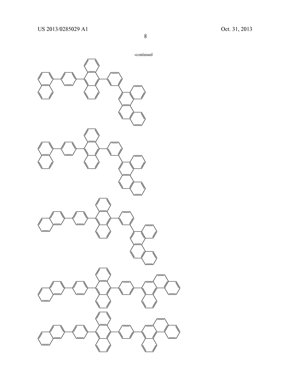 BENZOPHENANTHRENE DERIVATIVE AND ORGANIC ELECTROLUMINESCENCE DEVICE     EMPLOYING THE SAME - diagram, schematic, and image 10