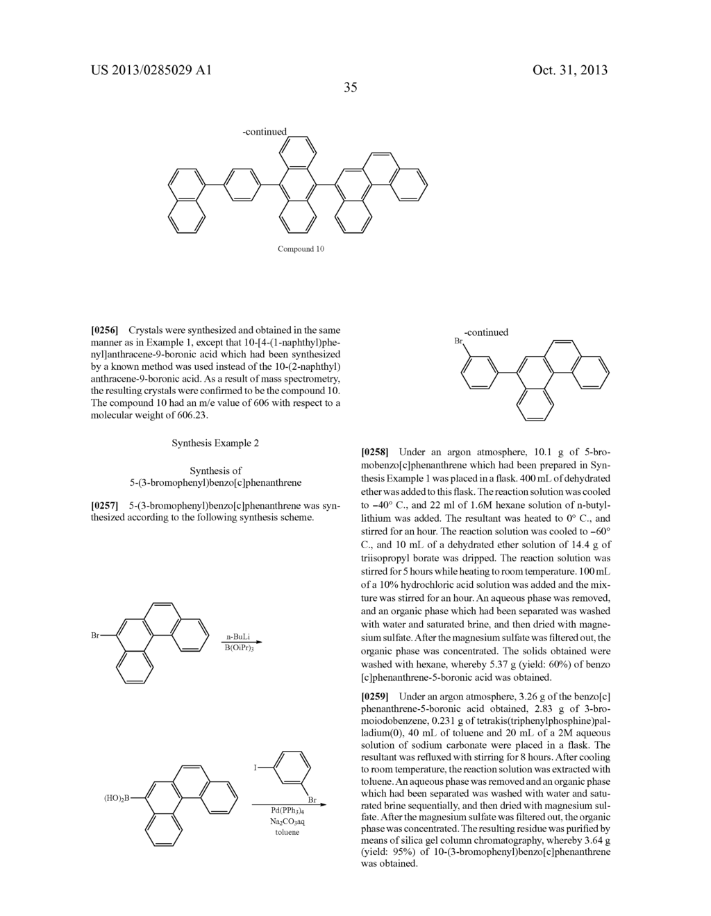 BENZOPHENANTHRENE DERIVATIVE AND ORGANIC ELECTROLUMINESCENCE DEVICE     EMPLOYING THE SAME - diagram, schematic, and image 37