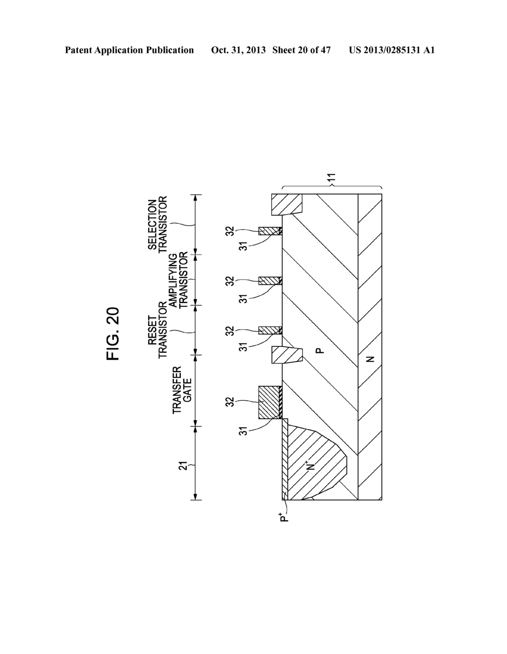 SOLID-STATE IMAGING DEVICE, METHOD FOR MANUFACTURING SOLID-STATE IMAGING     DEVICE, AND IMAGING APPARATUS - diagram, schematic, and image 21