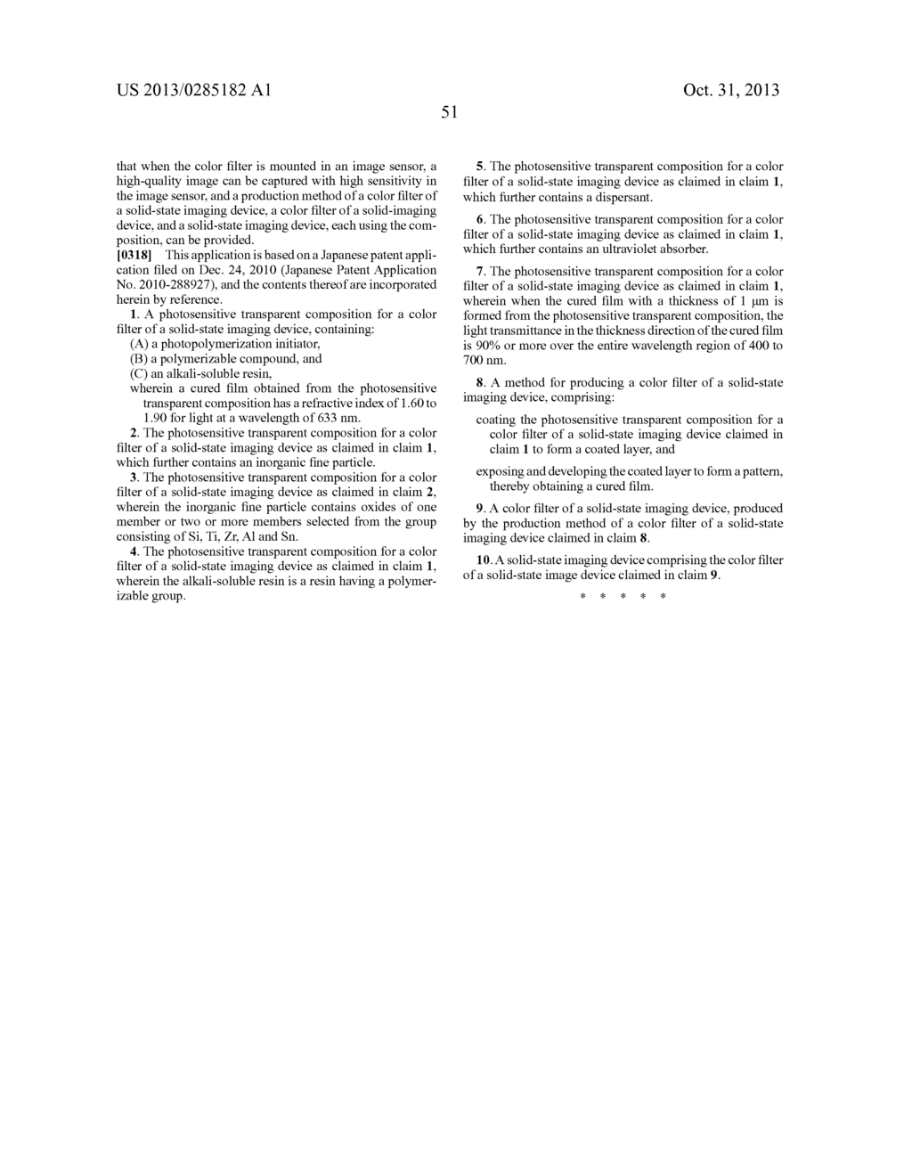 PHOTOSENSITIVE TRANSPARENT COMPOSITION FOR COLOR FILTER OF SOLID-STATE     IMAGING DEVICE, AND PRODUCTION METHOD OF COLOR FILTER OF SOLID-STATE     IMAGING DEVICE, COLOR FILTER OF SOLID-STATE IMAGING DEVICE, AND     SOLID-STATE IMAGING DEVICE, EACH USING THE SAME - diagram, schematic, and image 53