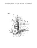 DEVICE FOR HANDLING SINGLE SHEETS, FOR INTRODUCING AND DISTRIBUTING     RECTANGULAR SINGLE SHEETS, ESPECIALLY BANK NOTES, RESPECTIVELY INTO AND     OUT OF A CONTAINER diagram and image