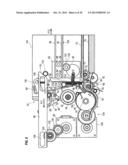 DEVICE FOR HANDLING SINGLE SHEETS, FOR INTRODUCING AND DISTRIBUTING     RECTANGULAR SINGLE SHEETS, ESPECIALLY BANK NOTES, RESPECTIVELY INTO AND     OUT OF A CONTAINER diagram and image