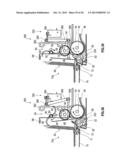 DEVICE FOR HANDLING SINGLE SHEETS, FOR INTRODUCING AND DISTRIBUTING     RECTANGULAR SINGLE SHEETS, ESPECIALLY BANK NOTES, RESPECTIVELY INTO AND     OUT OF A CONTAINER diagram and image