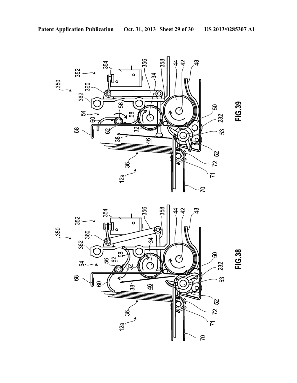 DEVICE FOR HANDLING SINGLE SHEETS, FOR INTRODUCING AND DISTRIBUTING     RECTANGULAR SINGLE SHEETS, ESPECIALLY BANK NOTES, RESPECTIVELY INTO AND     OUT OF A CONTAINER - diagram, schematic, and image 30