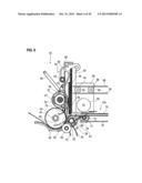 DEVICE FOR HANDLING SINGLE SHEETS, FOR INTRODUCING AND DISTRIBUTING     RECTANGULAR SINGLE SHEETS, ESPECIALLY BANK NOTES, RESPECTIVELY INTO AND     OUT OF A CONTAINER diagram and image