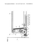 DEVICE FOR HANDLING SINGLE SHEETS, FOR INTRODUCING AND DISTRIBUTING     RECTANGULAR SINGLE SHEETS, ESPECIALLY BANK NOTES, RESPECTIVELY INTO AND     OUT OF A CONTAINER diagram and image