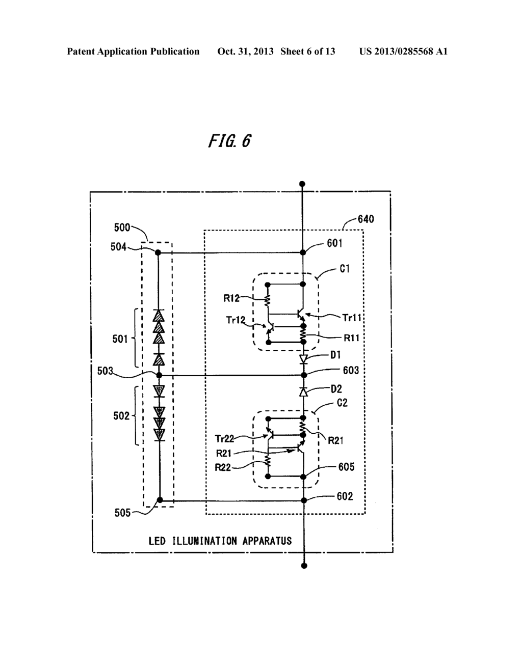 LED LIGHT-EMITTING DEVICE, TERMINAL COUNT CONVERTER, AND ILLUMINATION     APPARATUS - diagram, schematic, and image 07