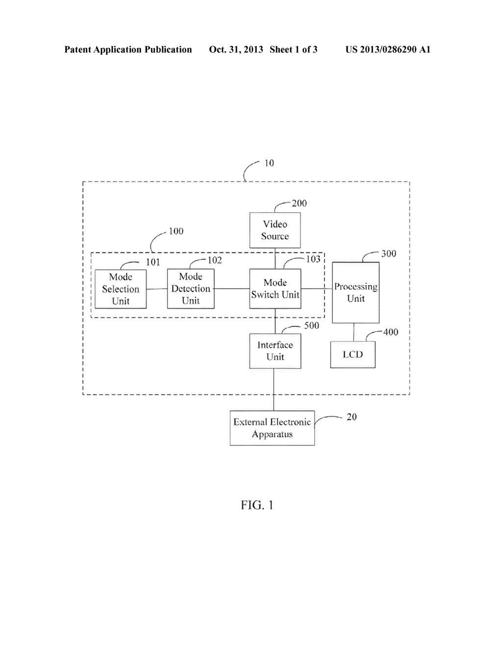 ELECTRONIC DEVICE WITH VIDEO IN/OUT SWITCHING FUNCTION - diagram, schematic, and image 02