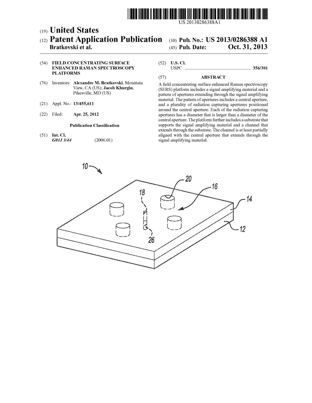 FIELD CONCENTRATING SURFACE ENHANCED RAMAN SPECTROSCOPY PLATFORMS - diagram, schematic, and image 01