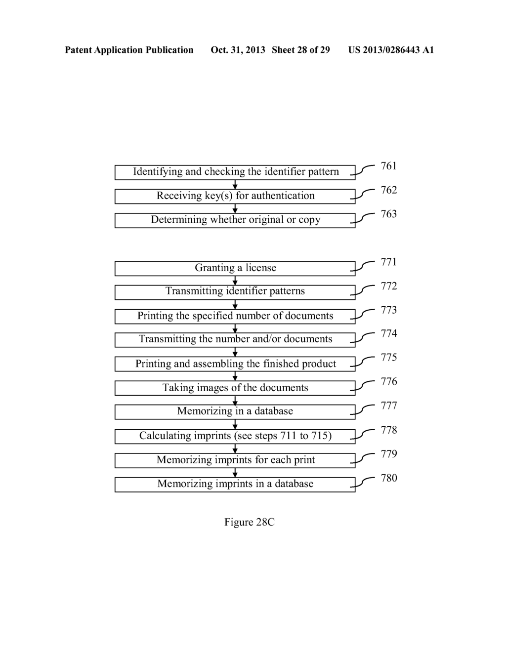 PROCESS AND DEVICE FOR SECURING DOCUMENTS - diagram, schematic, and image 29