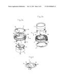 DEVICE FOR FASTENING AND CONTACTING A LIGHTING MEANS AND/OR A LIGHTING     MODULE, AND LAMP diagram and image