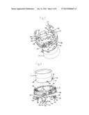 DEVICE FOR FASTENING AND CONTACTING A LIGHTING MEANS AND/OR A LIGHTING     MODULE, AND LAMP diagram and image