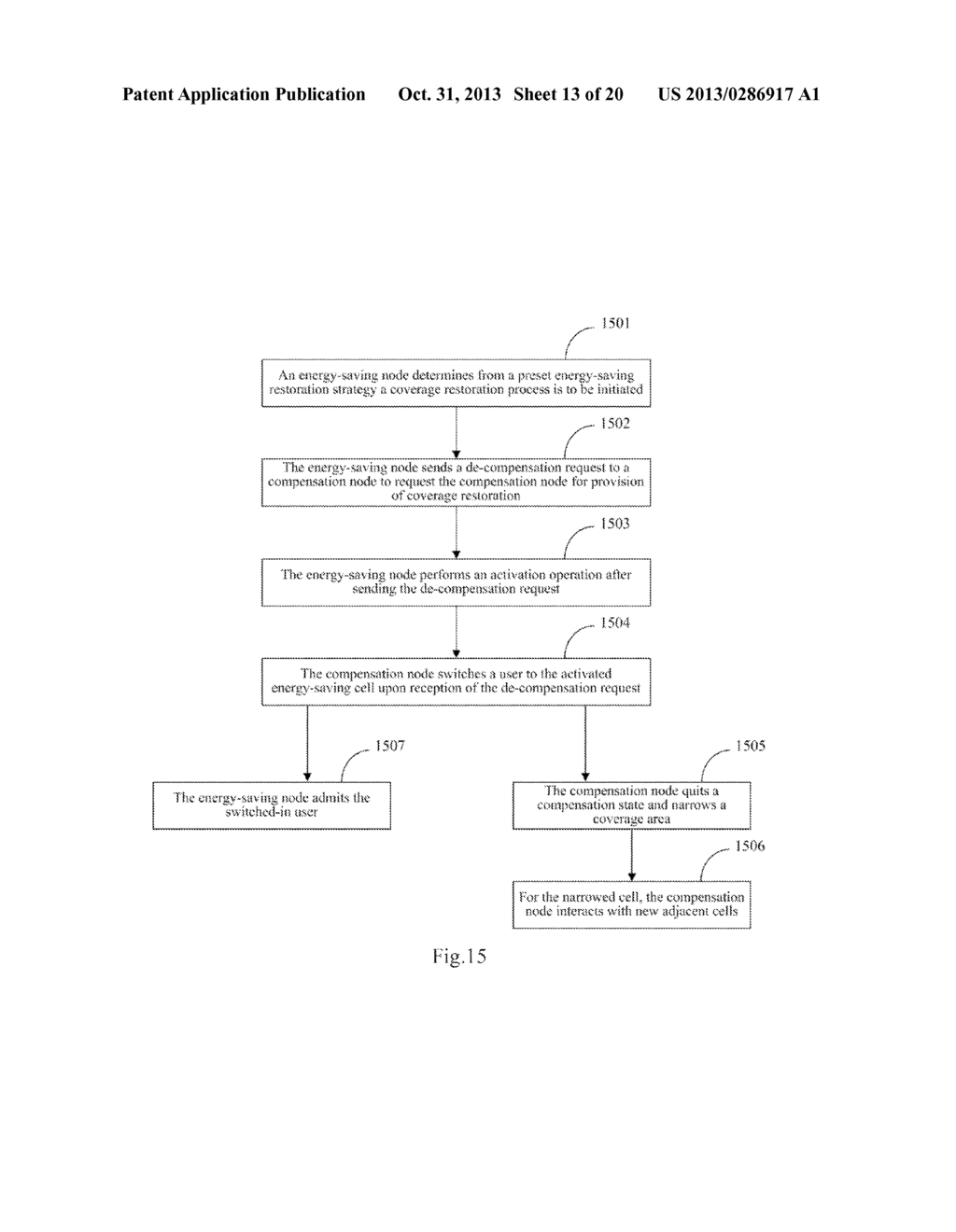 METHOD AND DEVICE FOR COMPENSATION AND RESTORING OF COVERAGE AREA - diagram, schematic, and image 14