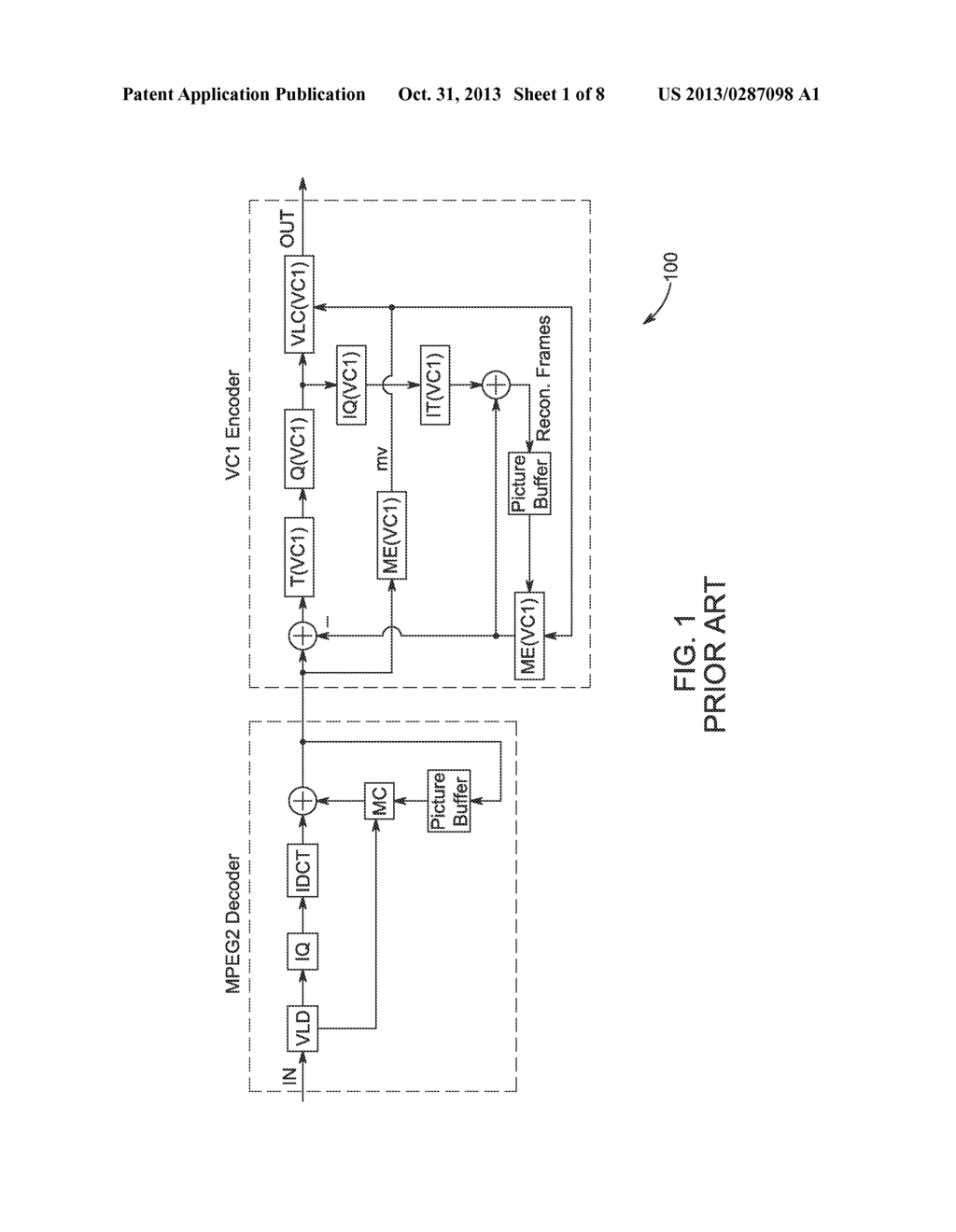 SYSTEM AND METHOD FOR TRANSCODING DATA FROM ONE VIDEO STANDARD TO ANOTHER     VIDEO STANDARD - diagram, schematic, and image 02