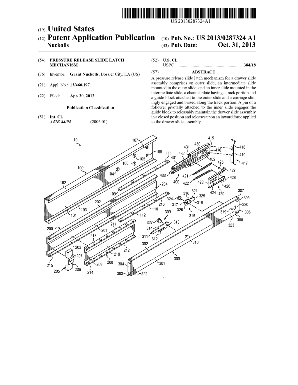 Pressure Release Slide Latch Mechanism - diagram, schematic, and image 01