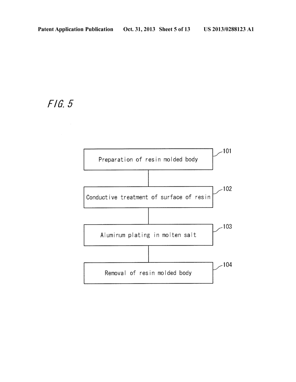 THREE-DIMENSIONAL NETWORK ALUMINUM POROUS BODY FOR CURRENT COLLECTOR,     ELECTRODE USING THE ALUMINUM POROUS BODY, AND BATTERY, CAPACITOR AND     LITHIUM-ION CAPACITOR EACH USING THE ELECTRODE - diagram, schematic, and image 06