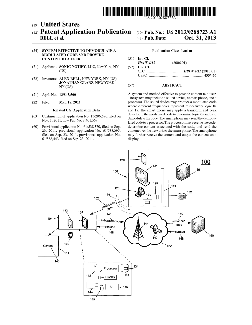 SYSTEM EFFECTIVE TO DEMODULATE A MODULATED CODE AND PROVIDE CONTENT TO A     USER - diagram, schematic, and image 01