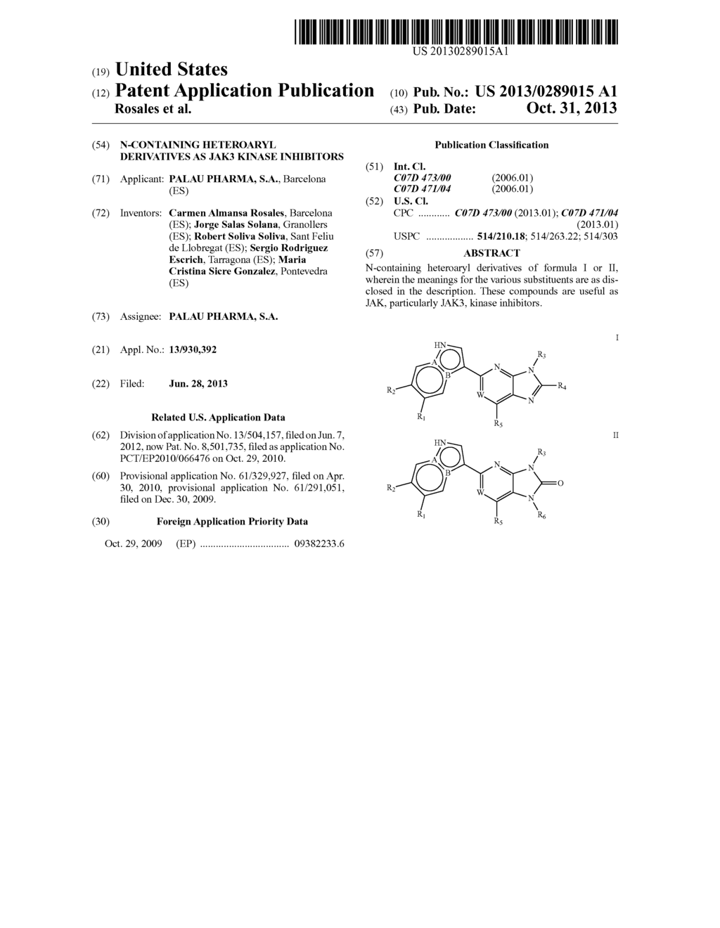 N-CONTAINING HETEROARYL DERIVATIVES AS JAK3 KINASE INHIBITORS - diagram, schematic, and image 01