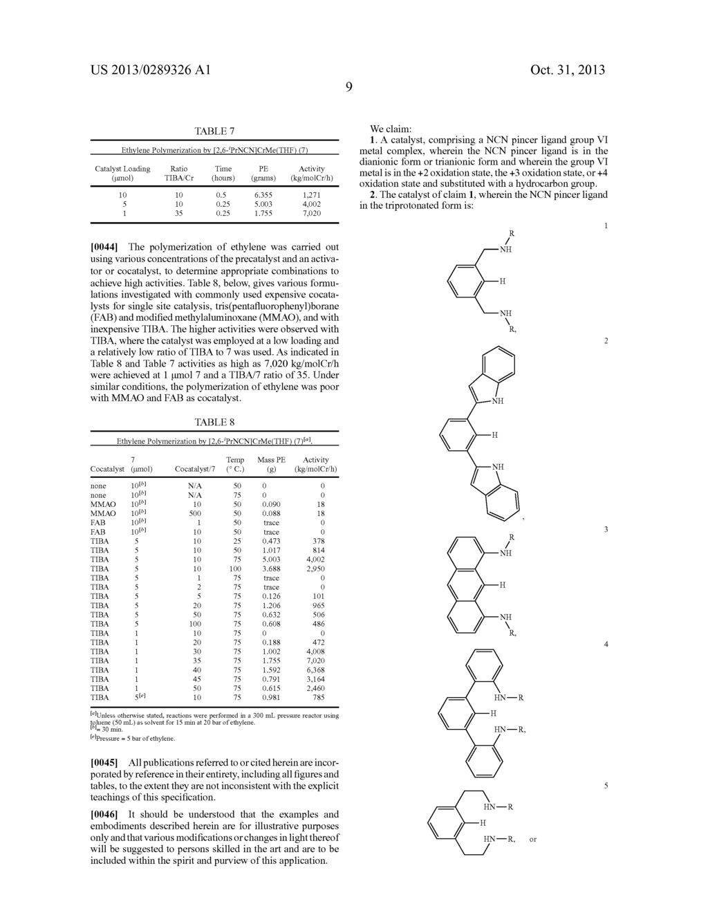 NCN TRIANIONIC PINCER COMPLEXES AS CATALYSTS FOR OLEFIN POLYMERIZATION AND     ISOMERIZATION - diagram, schematic, and image 18