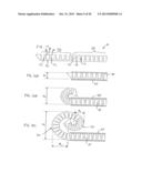 DEVICES FOR INTRODUCTION INTO A BODY VIA A SUBSTANTIALLY  STRAIGHT CONDUIT     TO FORM A PREDEFINED CURVED  CONFIGURATION, AND METHODS EMPLOYING SUCH     DEVICES diagram and image