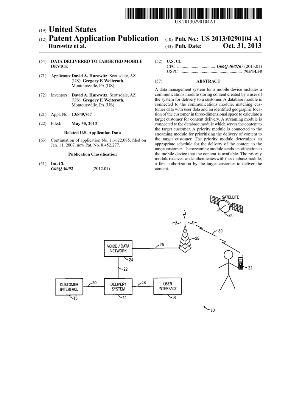 DATA DELIVERED TO TARGETED MOBILE DEVICE - diagram, schematic, and image 01